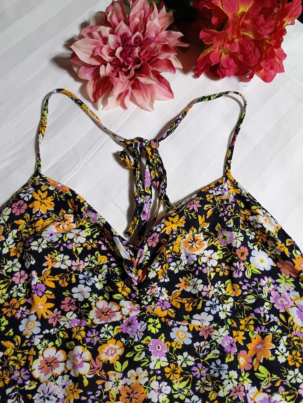 Sexy And Cute wild fable Floral Print Mini Dress in Green, Yellow, Pink